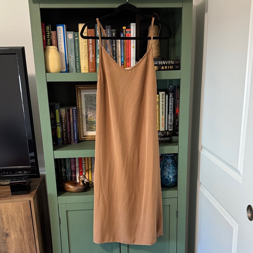 See You Monday Tan Midi Dress